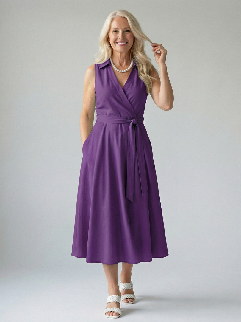 Ziven | Robe Midi Drapée Décontractée