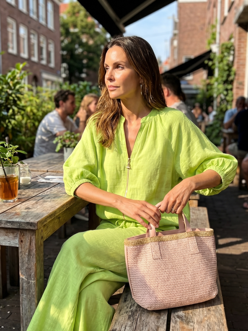 Natalia | Haut Blouson à Zip avec Pantalon Large