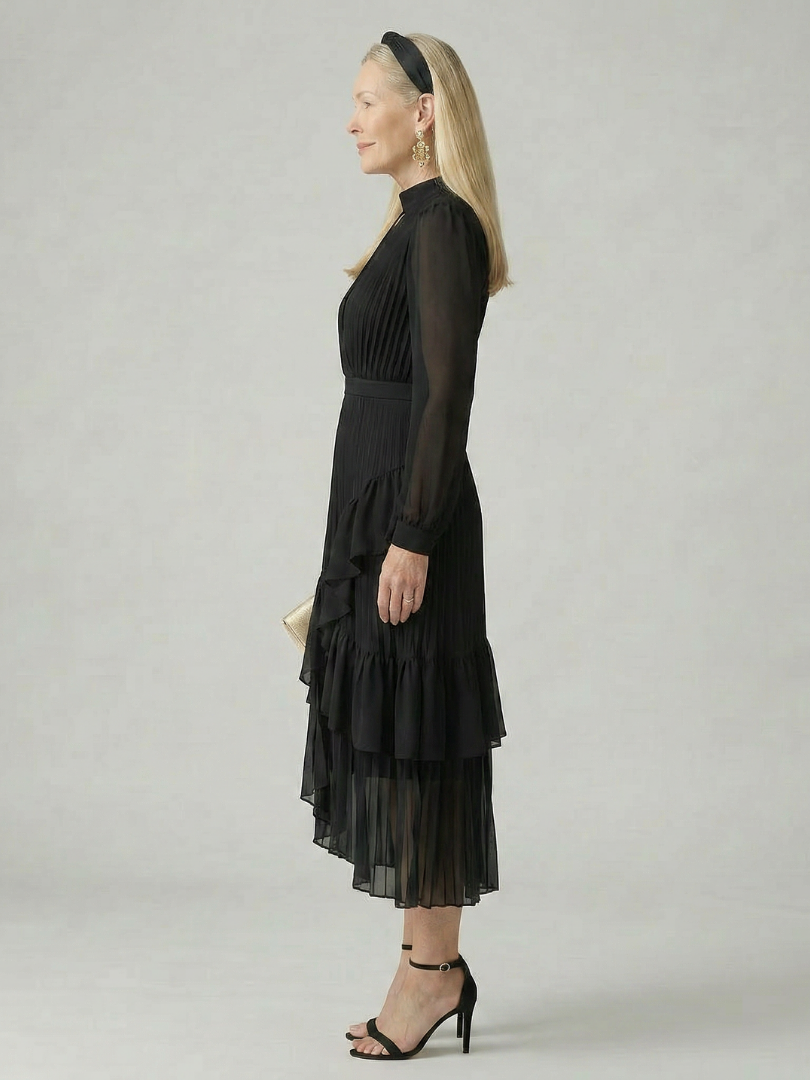 Aris | Robe Midi à Drapé Fluide