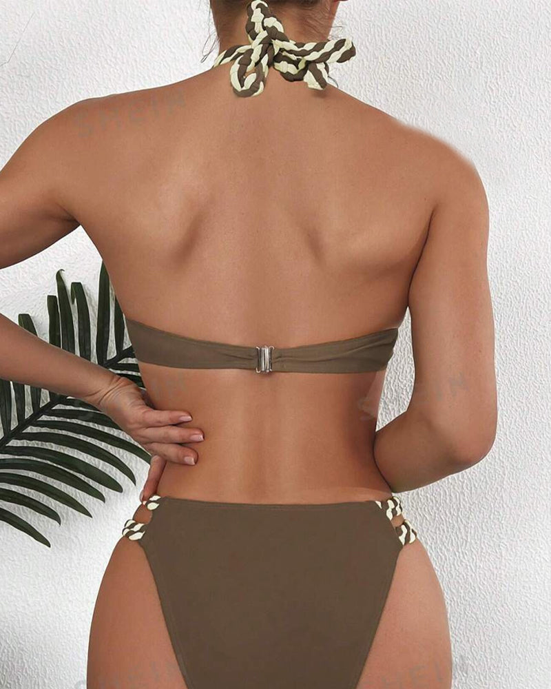 Levi | Bikini à bretelles colorblock