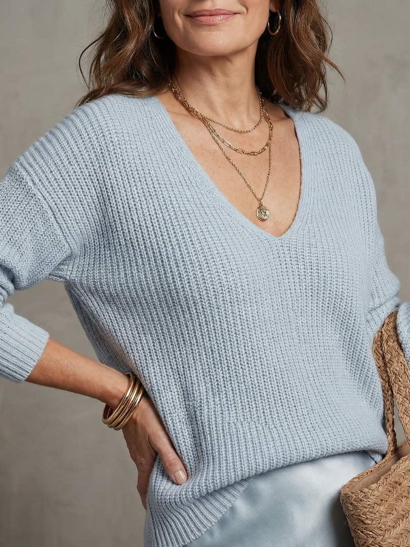 Luciana | Jupe en satin biais avec ensemble en tricot