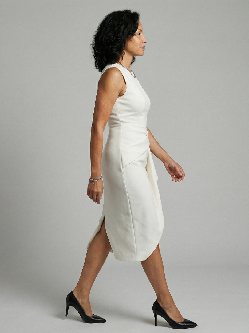 Oriel | Robe Midi Drapée Asymétrique