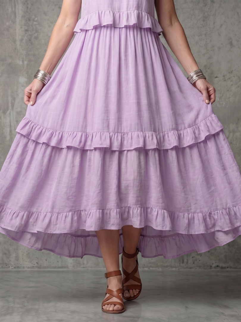 Katia | Robe Maxi à Volants en Cascade