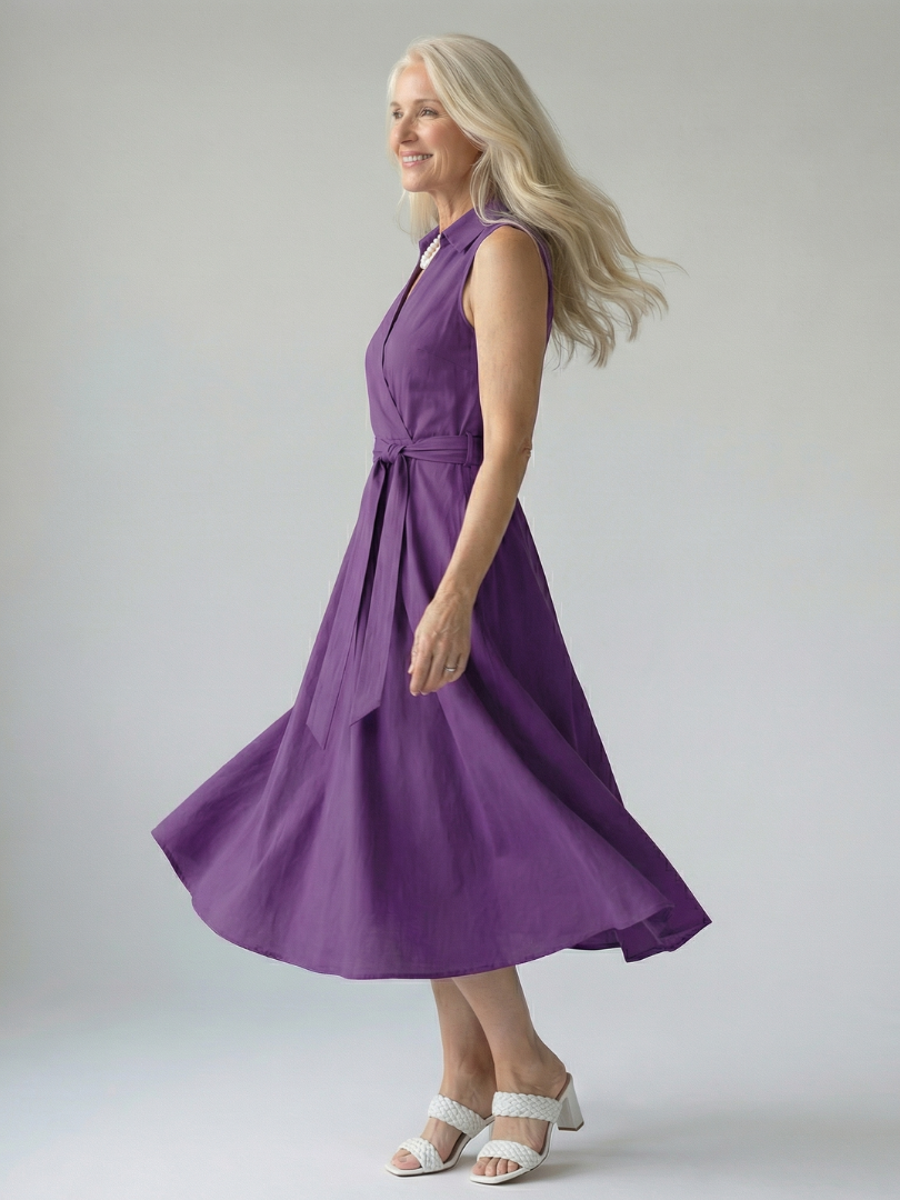 Ziven | Robe Midi Drapée Décontractée