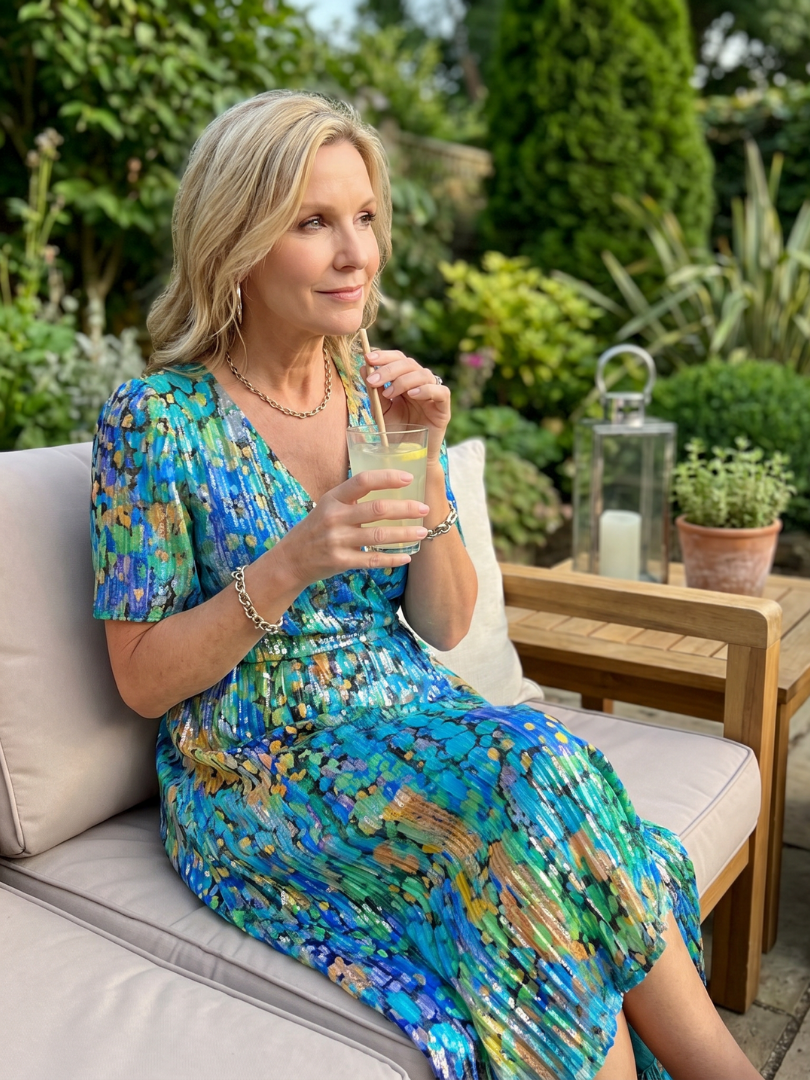 Mirabel | Robe midi à manches volantées et taille froncée à imprimé floral