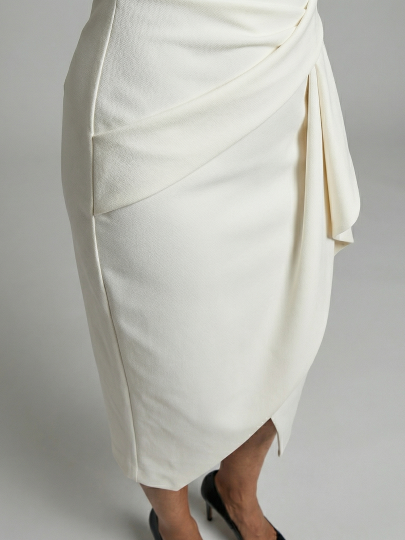 Oriel | Robe Midi Drapée Asymétrique