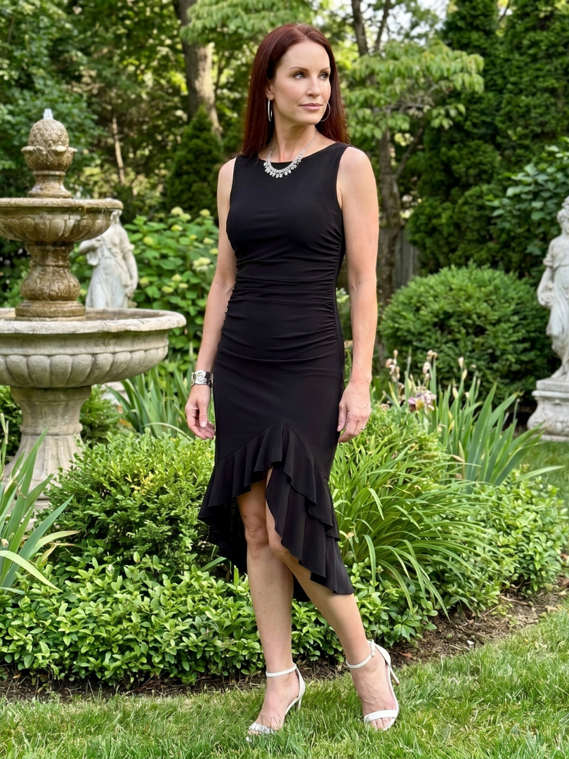 Greer | Robe Midi Ajustée Sans Manches à Texture Froncée