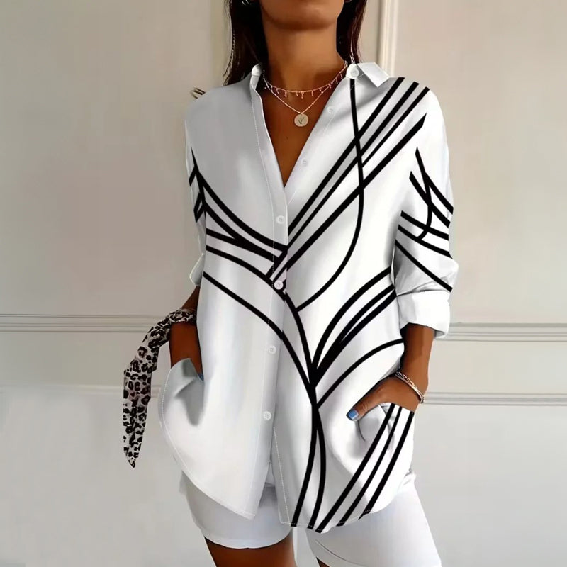 MOREAU LYON | BLOUSE IMPRIMÉE À BOUTONS POUR FEMMES