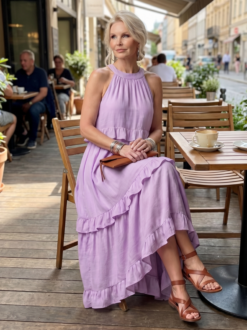 Katia | Robe Maxi à Volants en Cascade