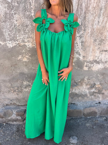 Jubilee | Robe féminine avec détail floral et décolleté en U