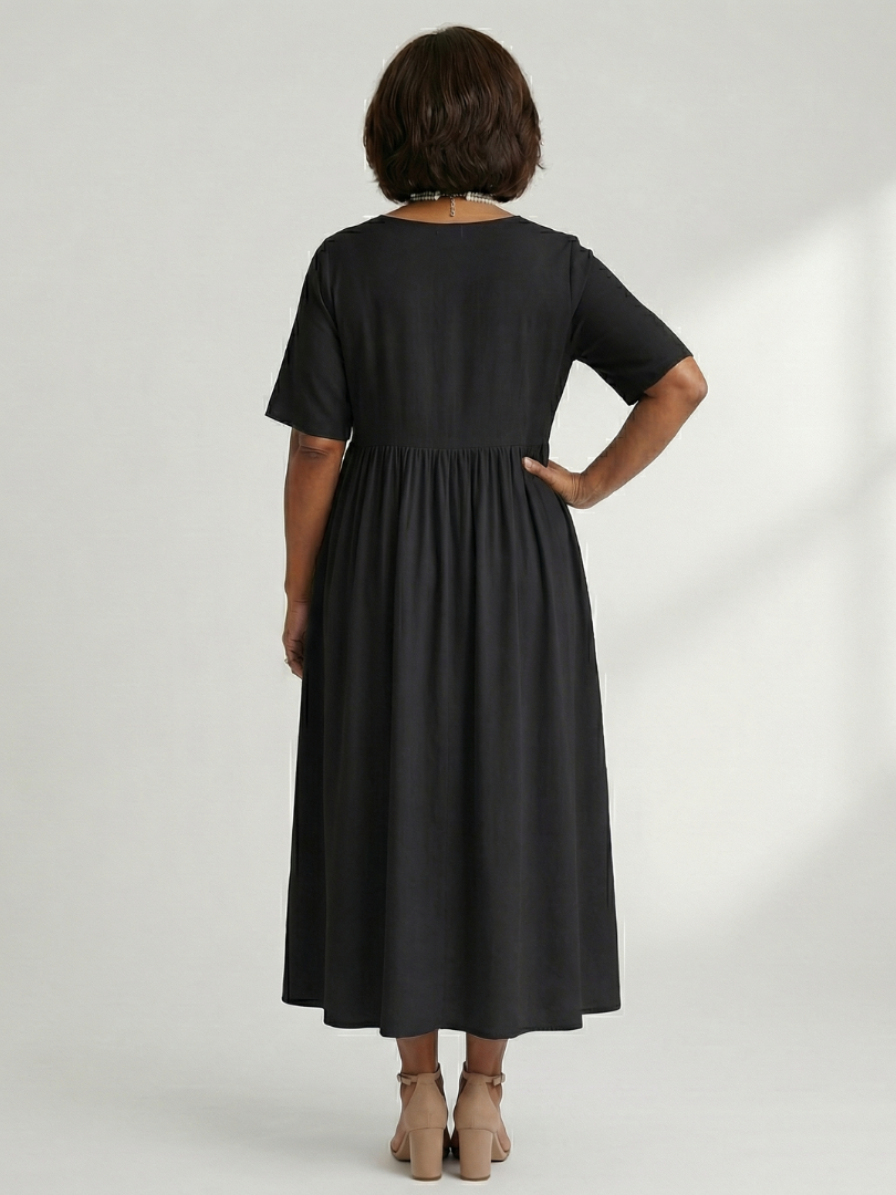 Ciren | Robe Midi à Volants Simple