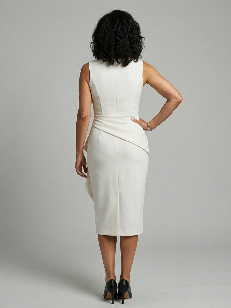 Oriel | Robe Midi Drapée Asymétrique