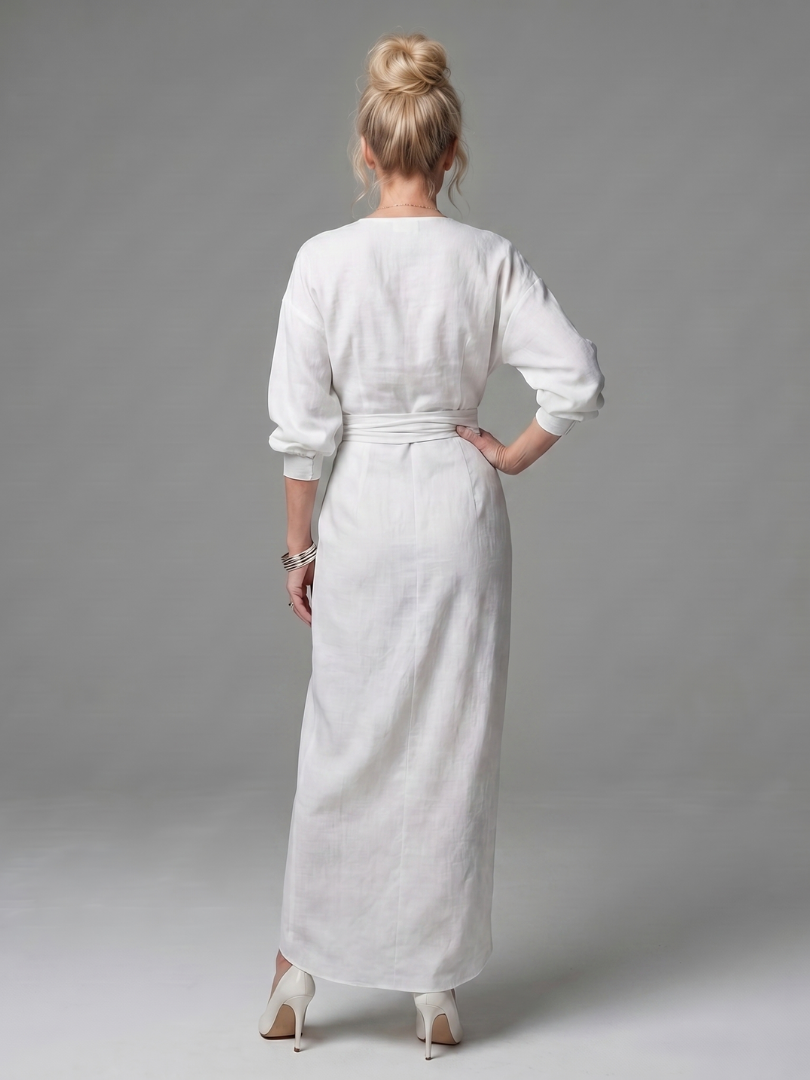 Olympia | Robe Maxi Drapée Diagonale