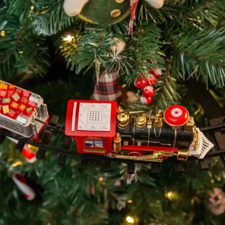 KerstExpress Train de Noël – Train de Noël roulant avec Lumière, Son et Support pour Arbre