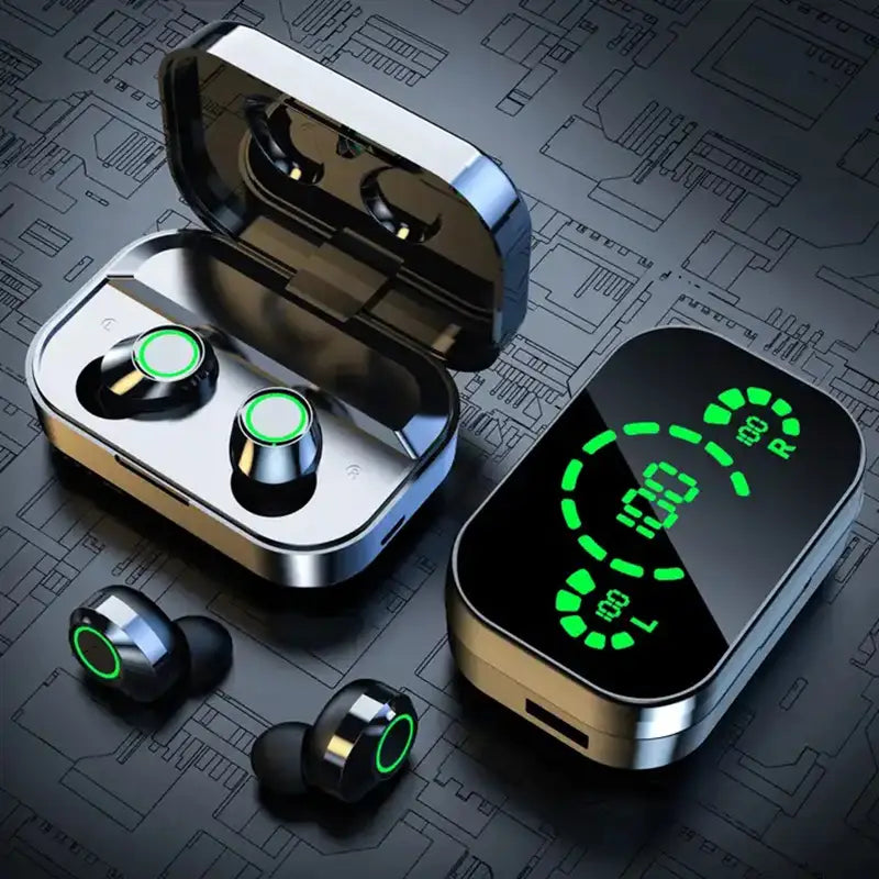 Soniq - UltraBass Écouteurs Sans Fil – Casque Intra-Auriculaire Sportif avec Étui de Charge