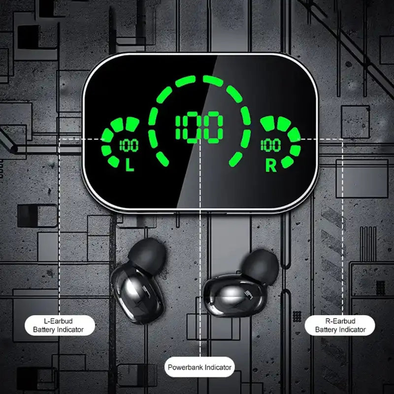 Soniq - UltraBass Écouteurs Sans Fil – Casque Intra-Auriculaire Sportif avec Étui de Charge