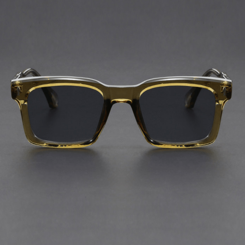 Lunettes de Soleil Carrées pour Homme avec Monture en Acétate et Verres de Protection UV400