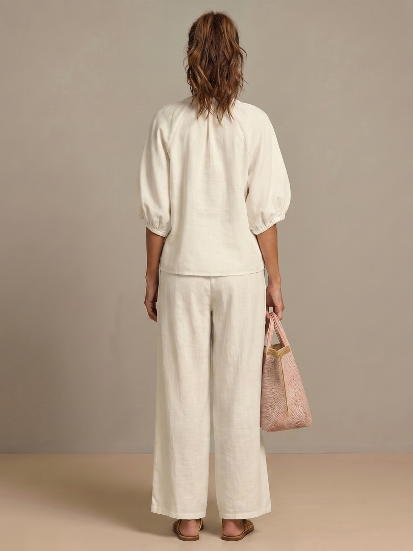 Natalia | Haut Blouson à Zip avec Pantalon Large
