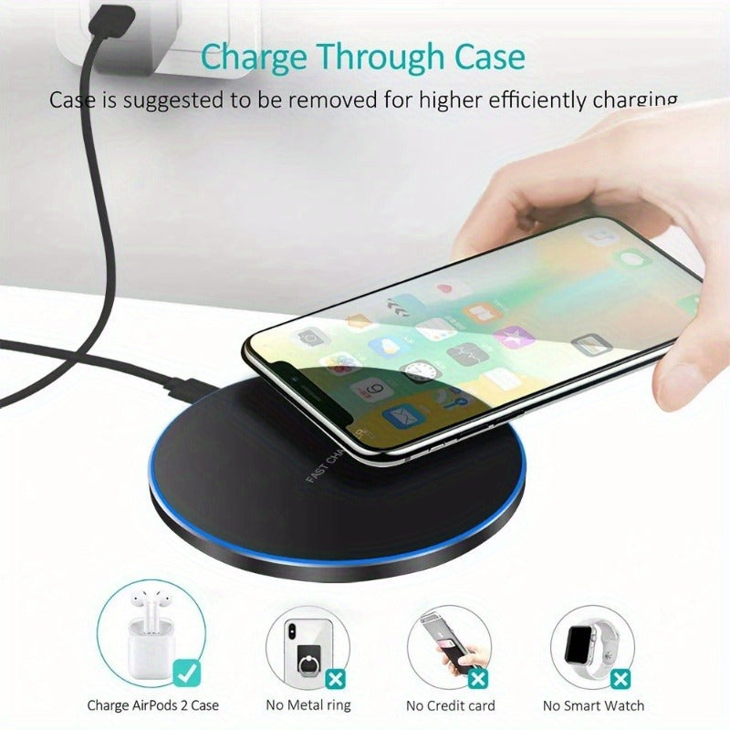 Chargeur Sans Fil Rapide – Tapis de Charge Induction 15W pour iPhone et Appareils Android, Design Élégant, Commodité Sans Câble