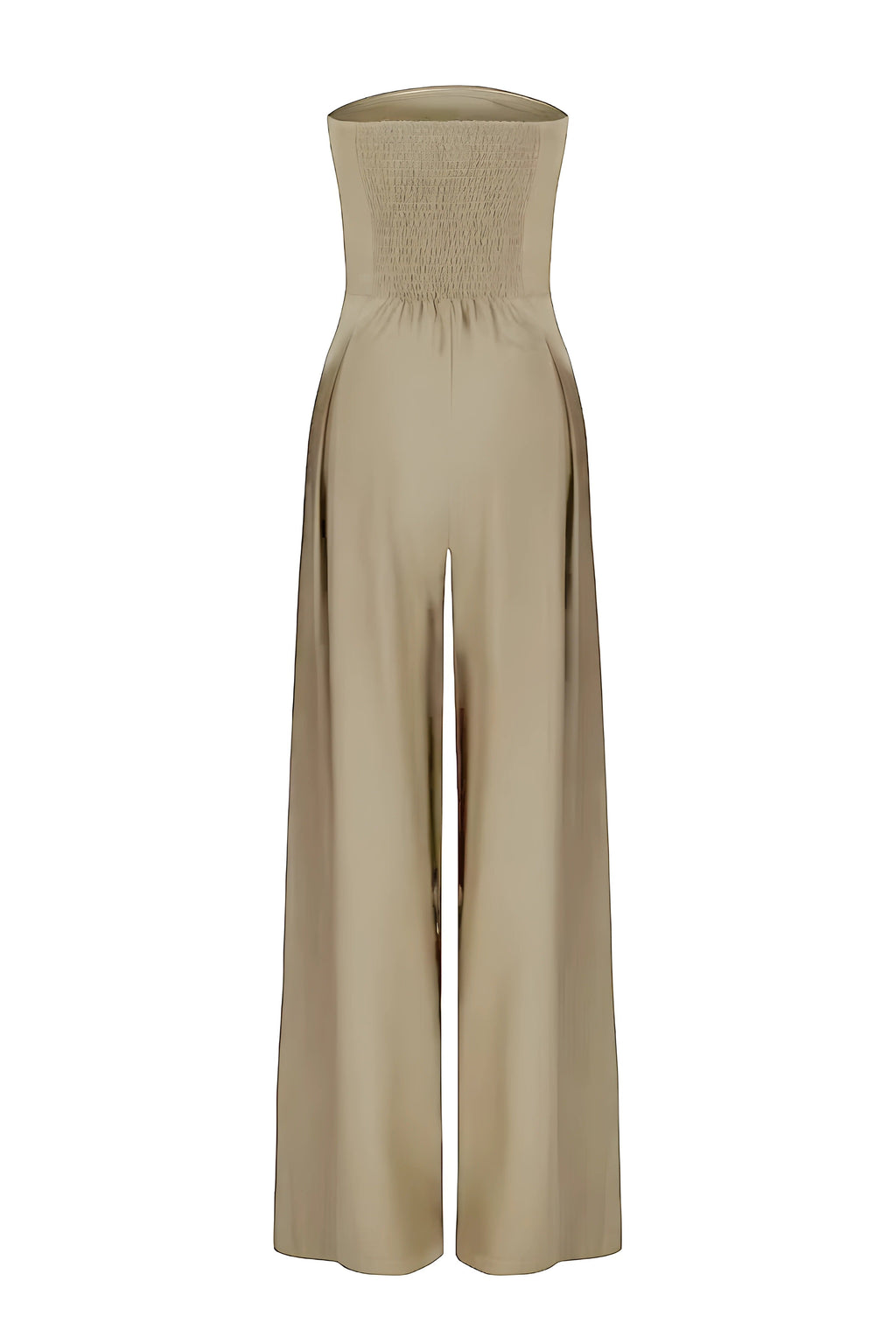 Mono Long Sans Bretelles avec Design de Corset et Pantalons Évasés pour Femme