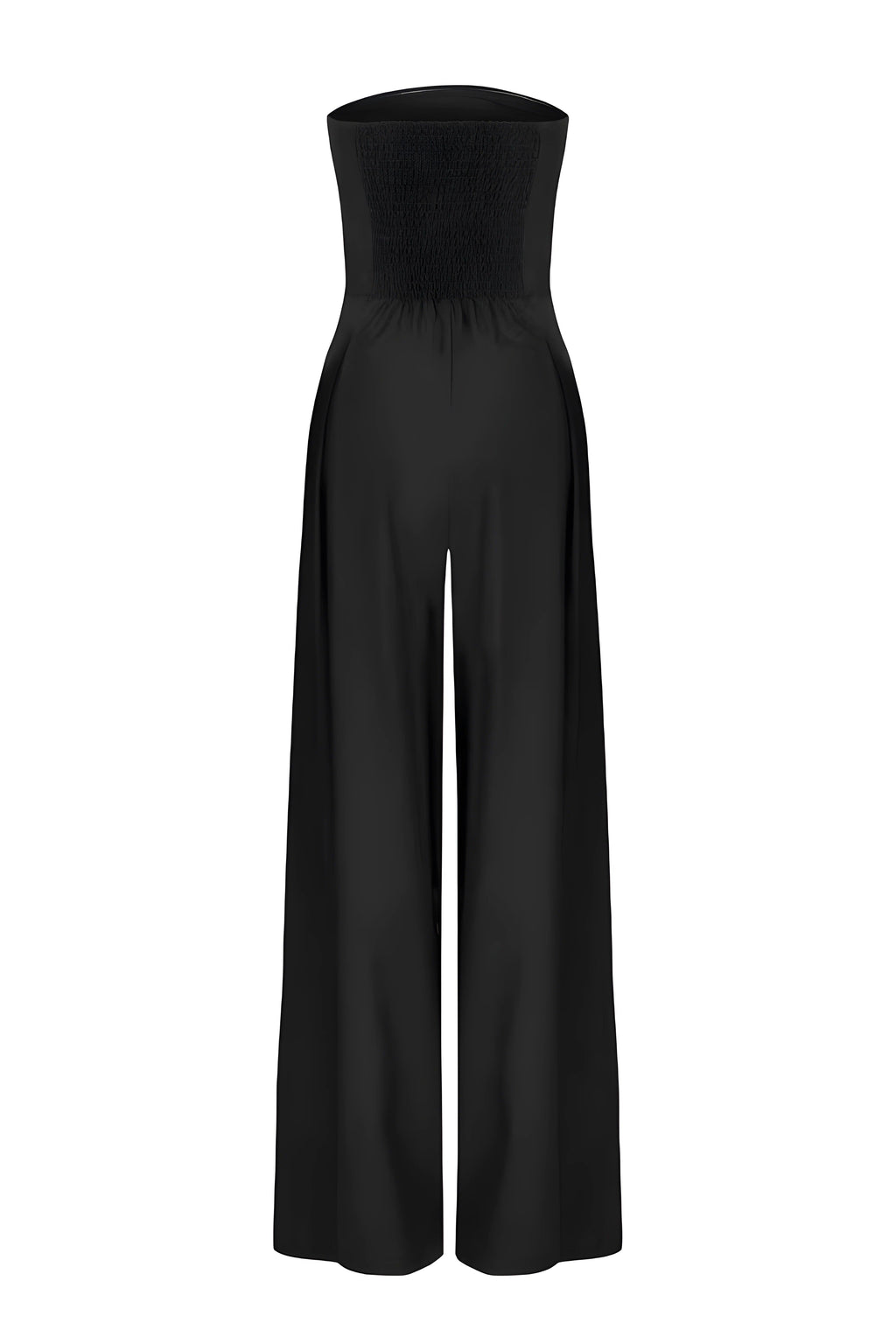 Mono Long Sans Bretelles avec Design de Corset et Pantalons Évasés pour Femme