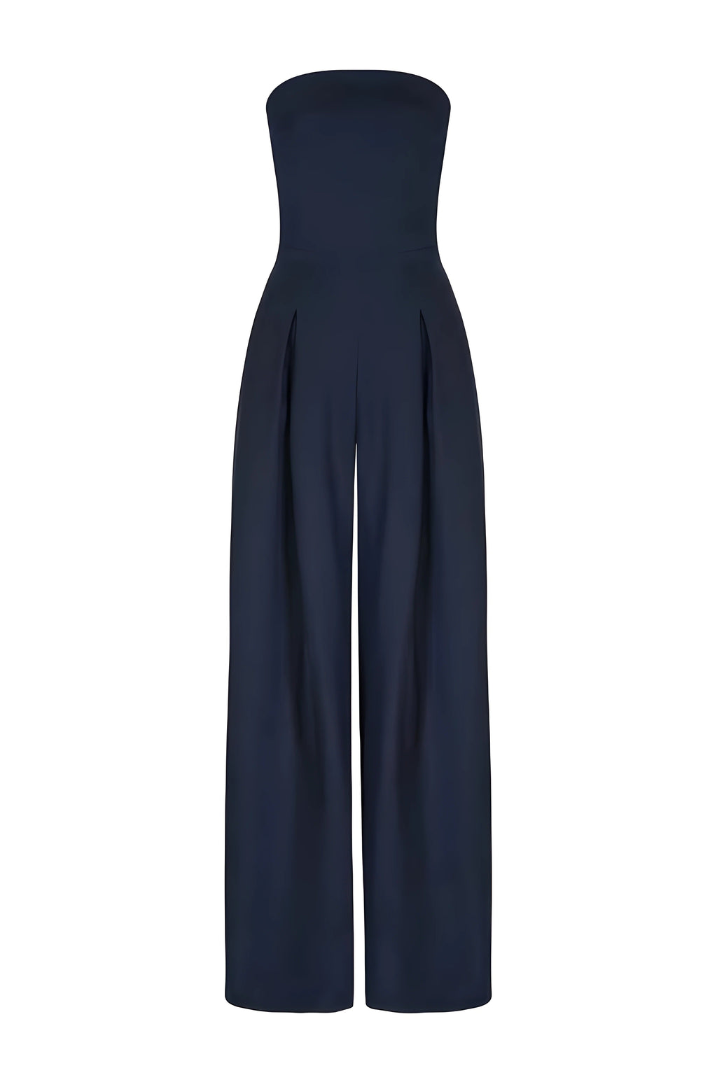 Mono Long Sans Bretelles avec Design de Corset et Pantalons Évasés pour Femme