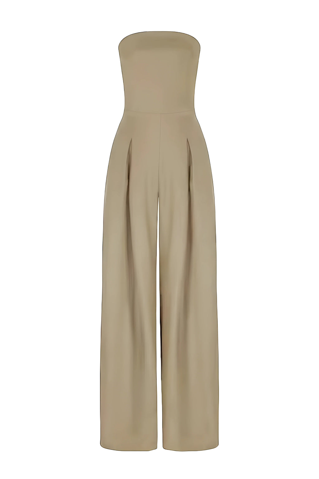 Mono Long Sans Bretelles avec Design de Corset et Pantalons Évasés pour Femme