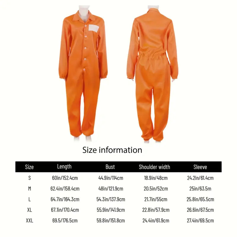Jailbreak - Costume de Prisionnier Adulte - Tenue de Cosplay en Polyester pour Fêtes et Carnaval