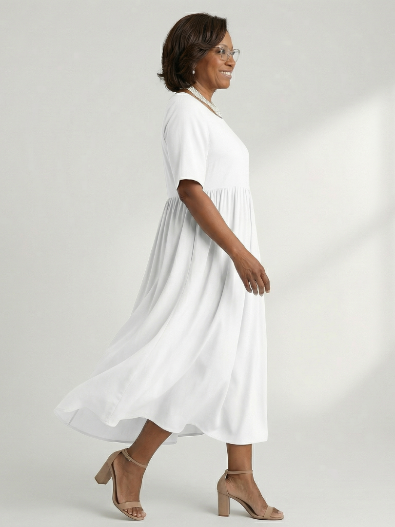 Ciren | Robe Midi à Volants Simple