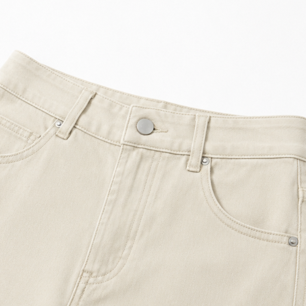Cropelle – Pantalon droit cropped avec détails de couture