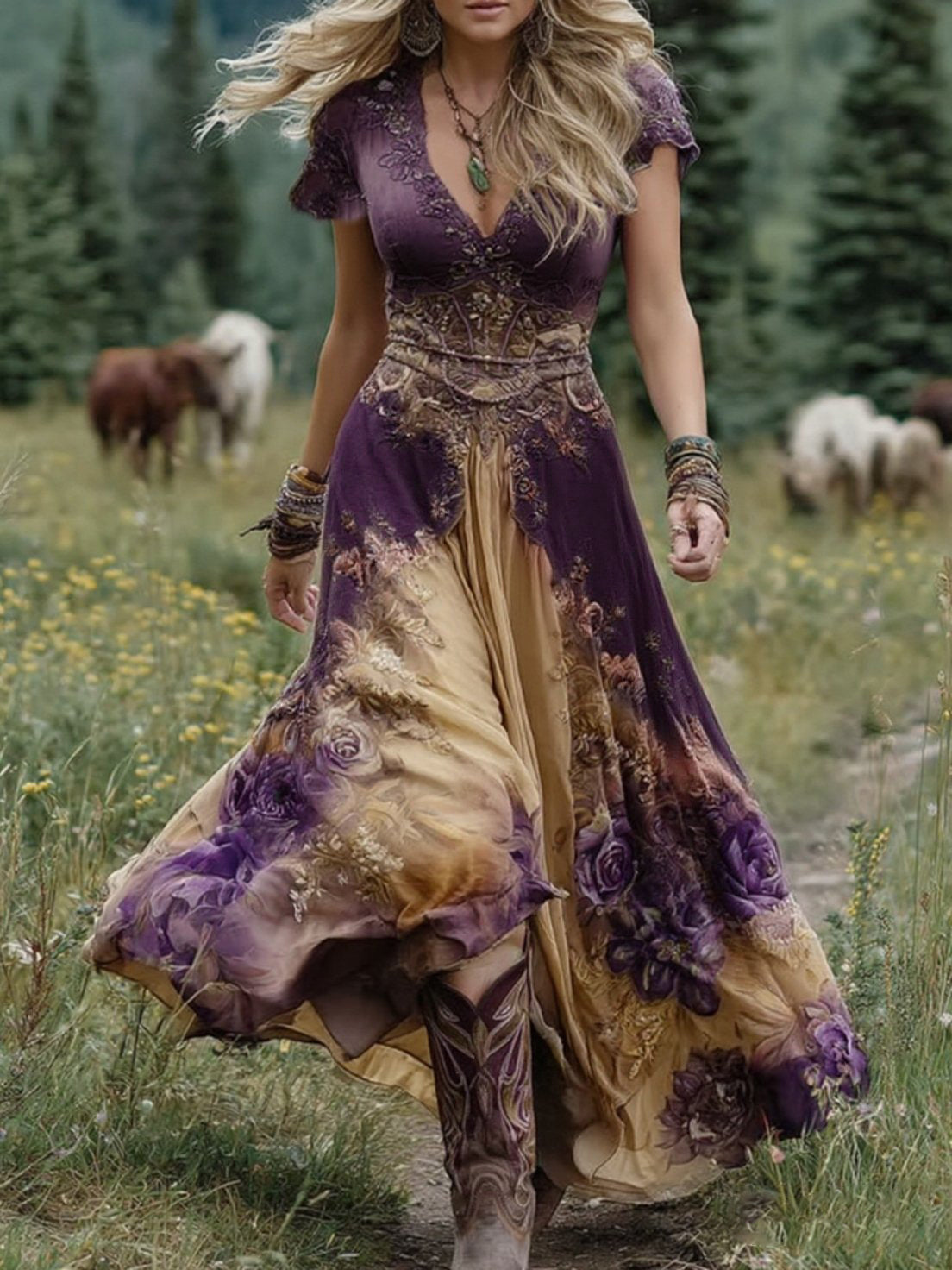 Mavis™ – Robe Maxi Florale Élégante