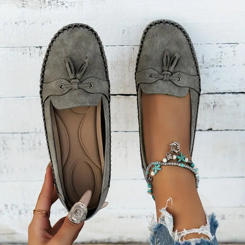 Echoarchiv | Mocassins en daim classiques avec détail à franges pour femmes