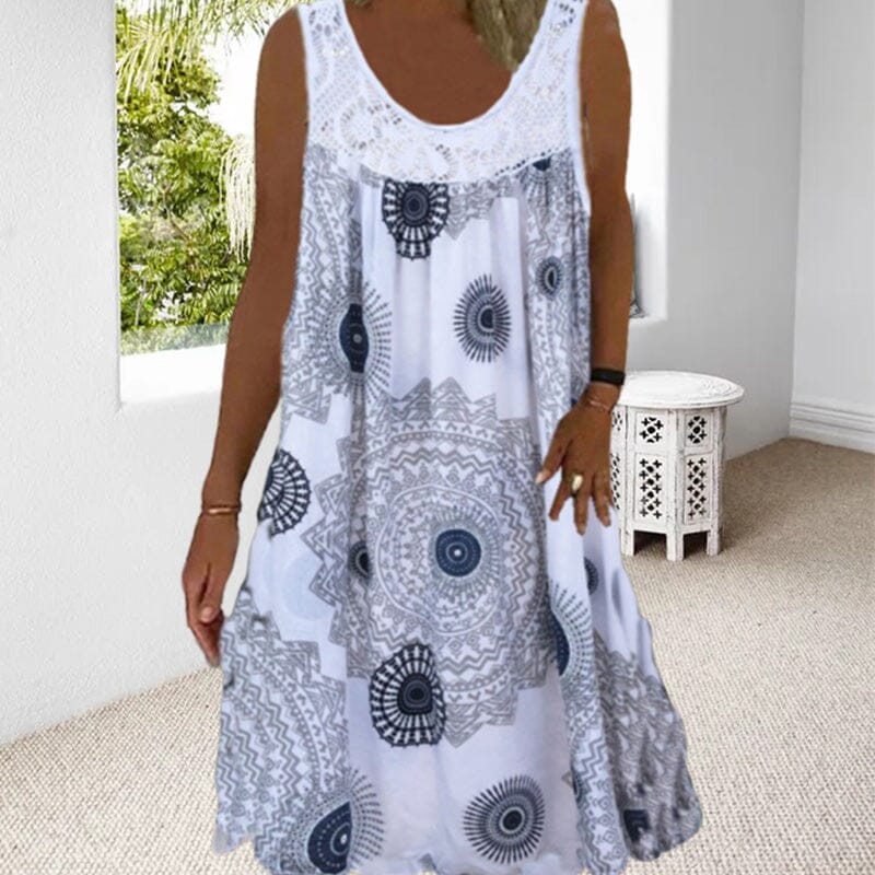 Robe d'été sans manches à décolleté en O pour femmes