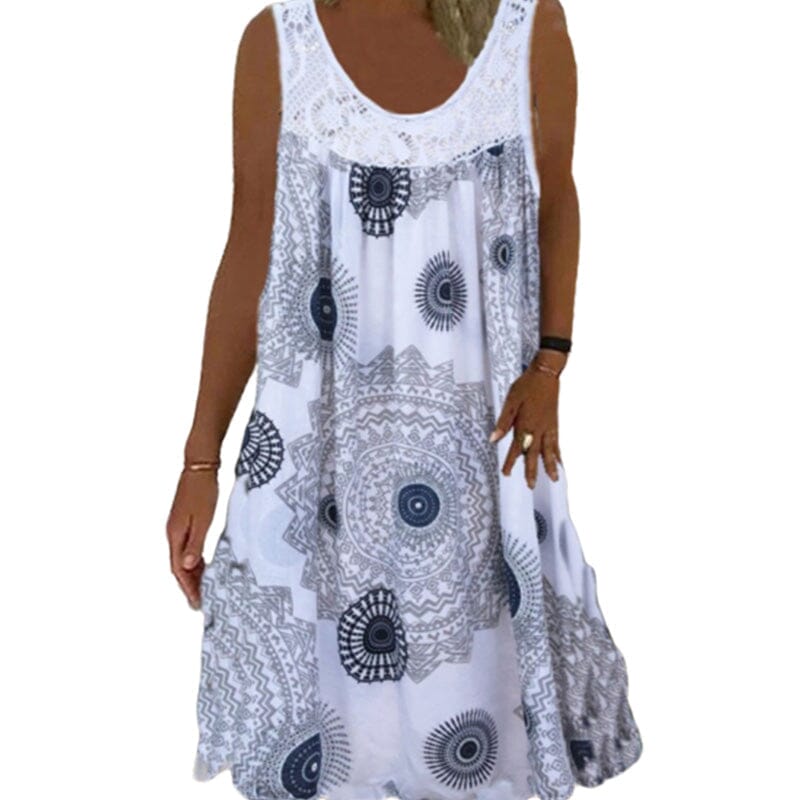 Robe d'été sans manches à décolleté en O pour femmes