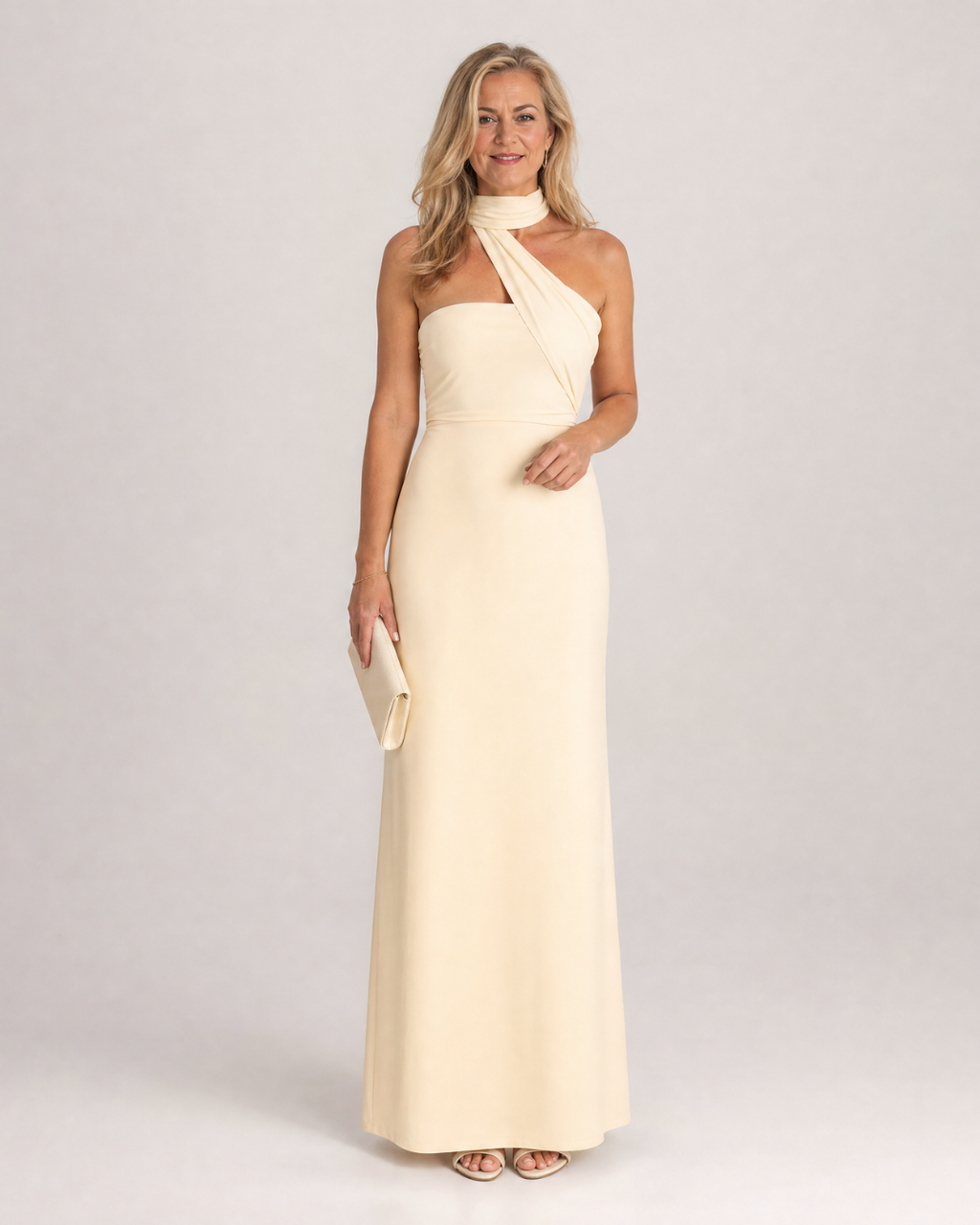 Fijem | Robe Maxi Halter Épaules Dénudées en Aquarelle Florale