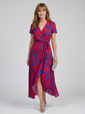 Priya | Robe Midi Fleurie à Manches Courtes