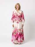Kennedy | Robe Maxi Florale à Manches Longues avec Ceinture