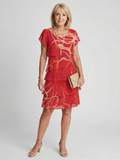 Nora | Robe Abstraite Douce Longueur Genou