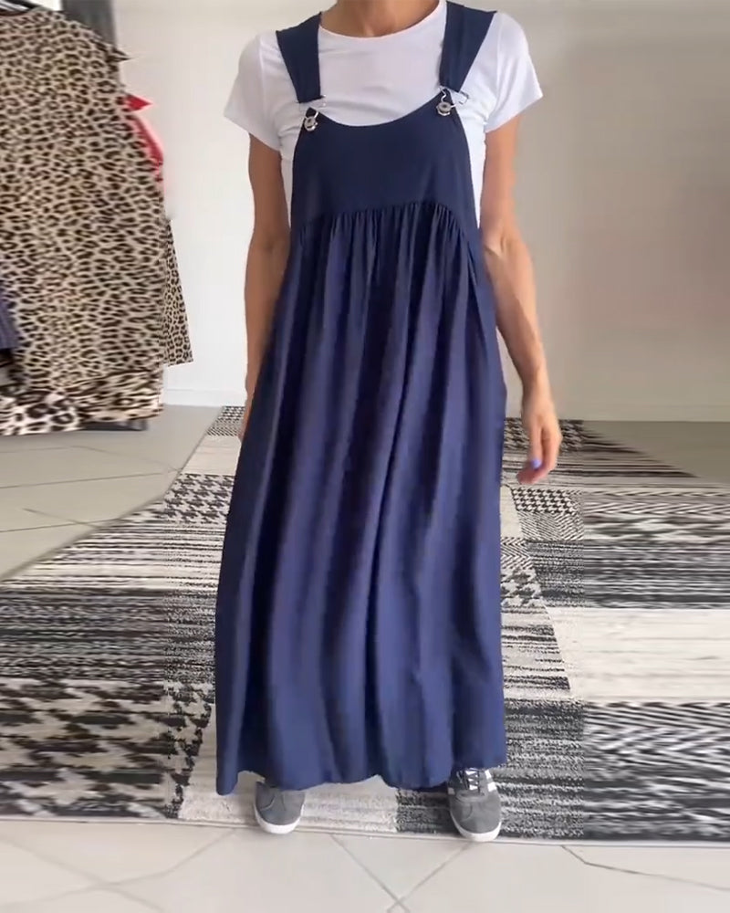 Molly | Robe unie décontractée avec bretelles