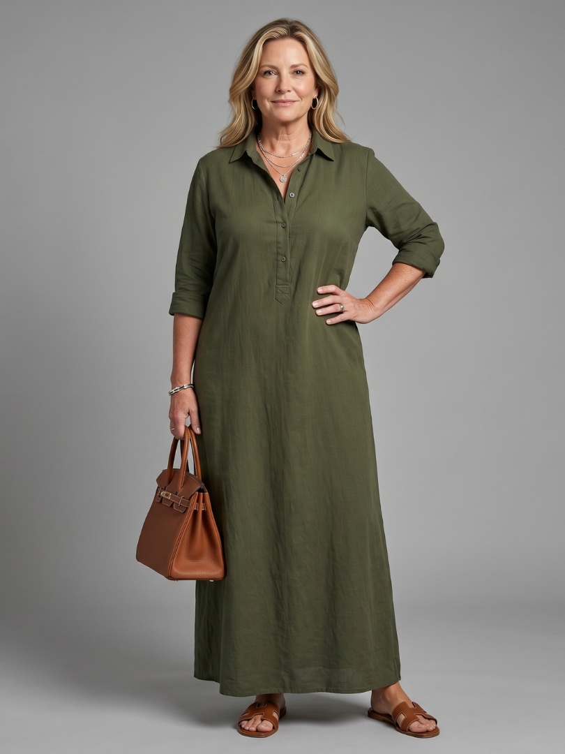 Veronica | Robe Maxi à Manches Longues et Silhouette Décontractée