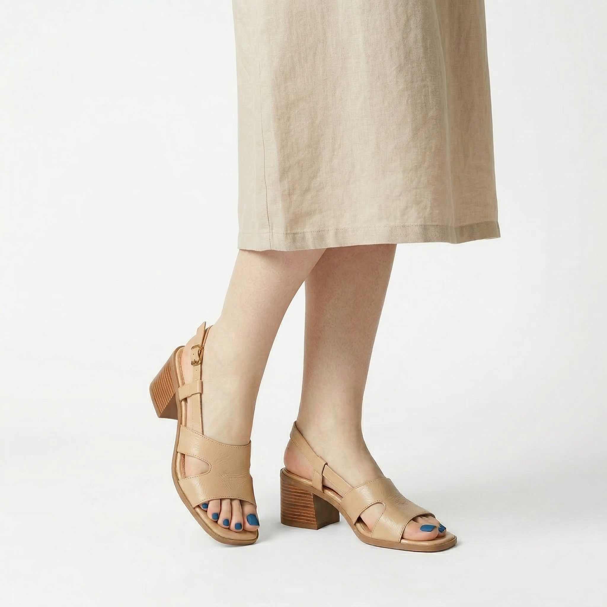 Sandales Femme Confort Été Bout Ouvert Talon Bas
