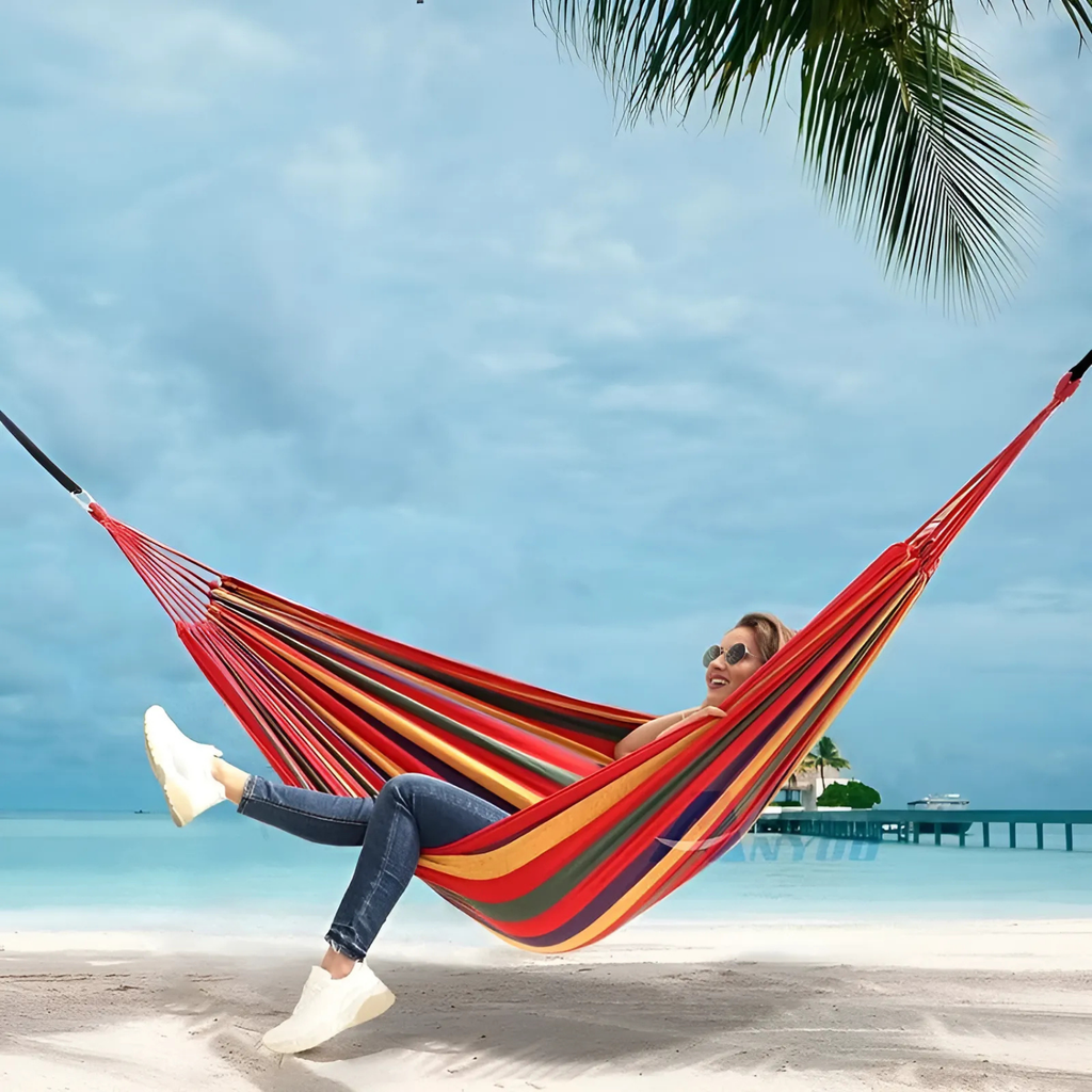 RelaxoLounge Hamac en Toile Durable avec Design Antidérapant, Capacité de Charge 200 kg