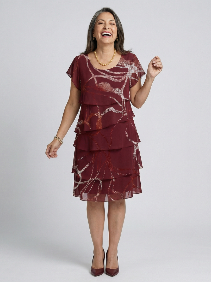Alani | Robe abstraite composée à longueur de genou