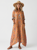Remi | Robe Midi Oversize Imprimée à Col Notch avec Poches