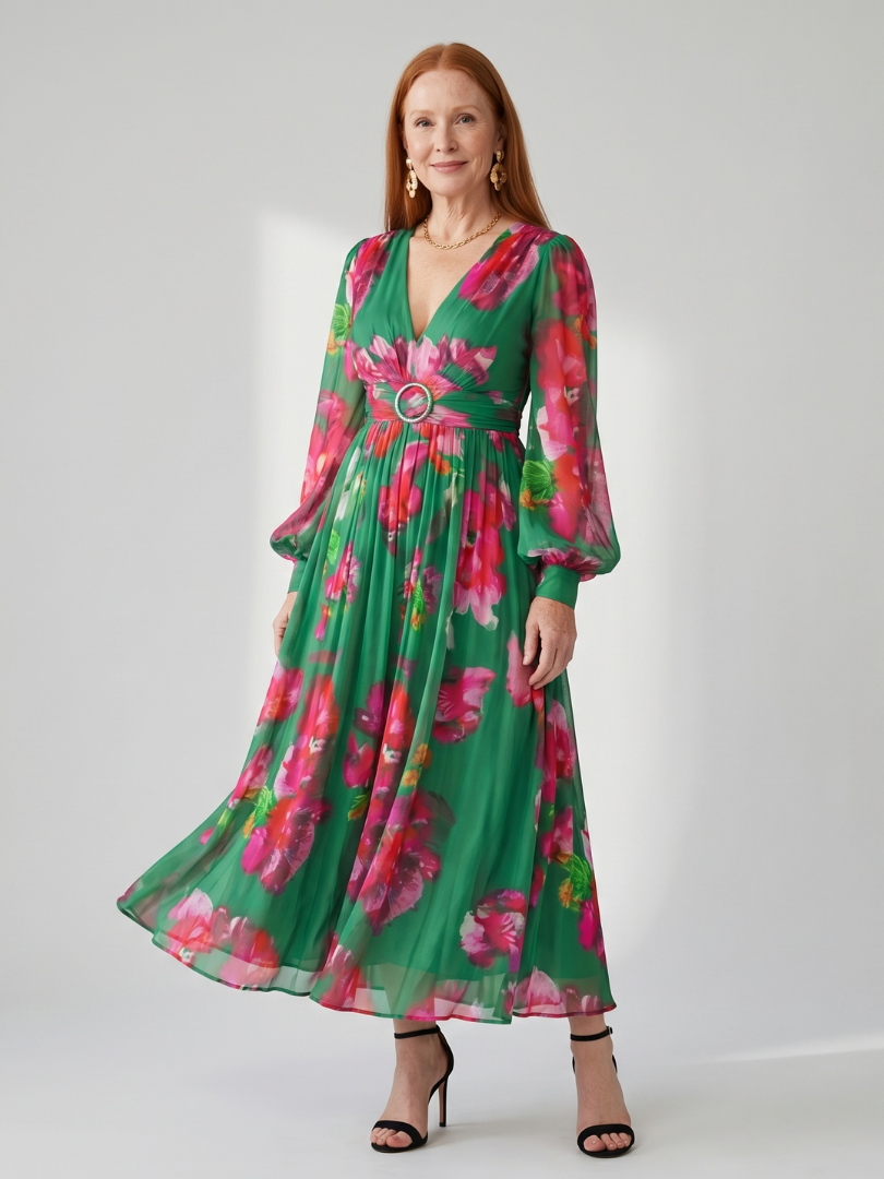 Valen | Robe Midi Florale Douce
