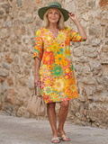 Zephyr | Robe à Motif Floral Multicolore Longueur Genou
