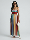 Serein | Robe Maxi à Rayures Légères