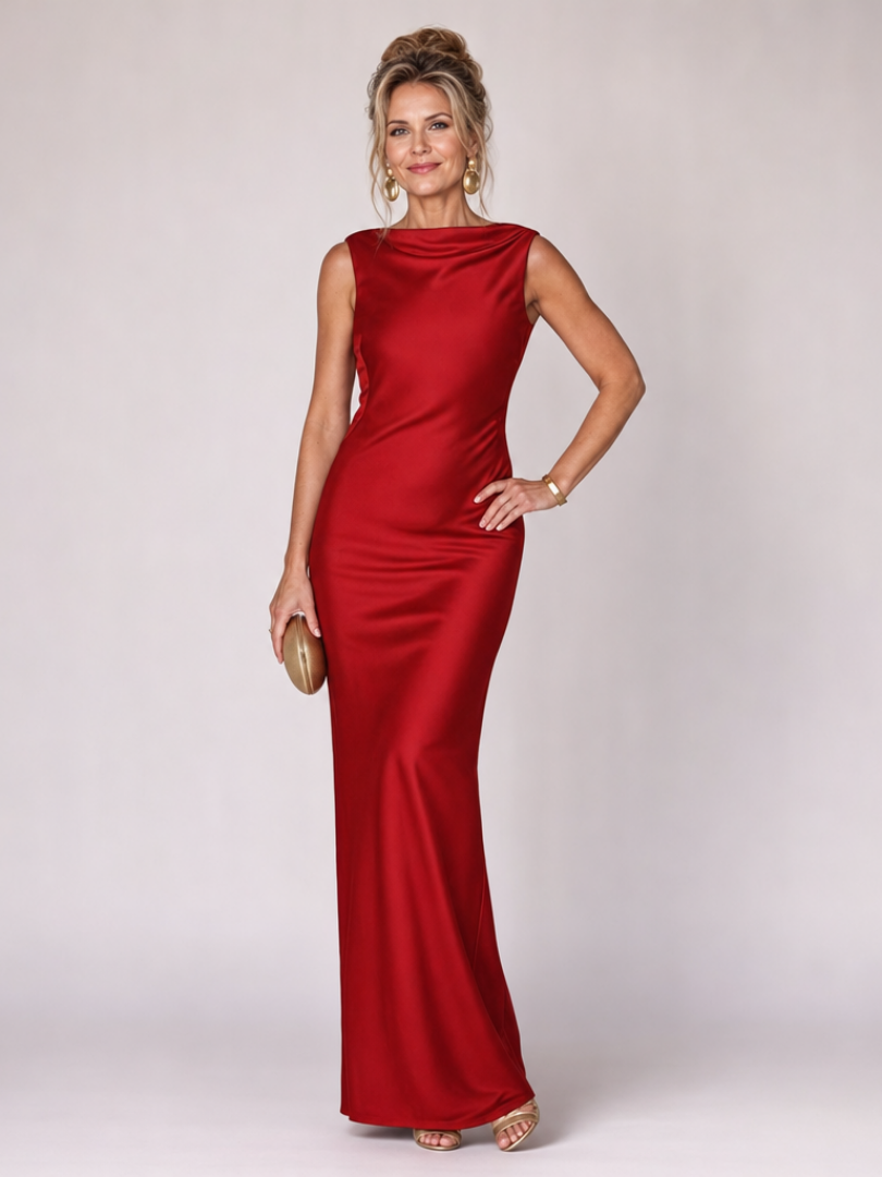 Virella | Robe Maxi Ajustée Sans Manches à Col Bateau