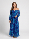 Aspen | Robe Maxi Fleurie à Épaules Dégagées