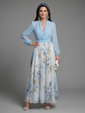 Augusta | Robe Maxi Florale à Décolleté en V Transparent
